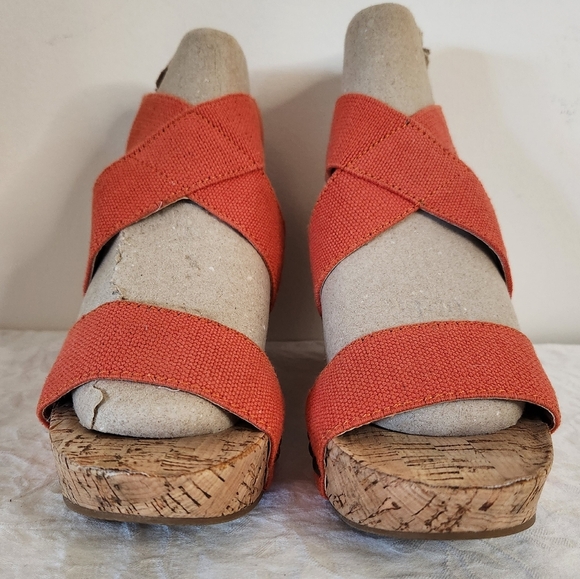 Orange Wedge Platform Sandals - Picture 3 of 12